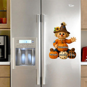 Fall Season Grandma Scarecrow Grandkids Pumpkins Personalized Decal