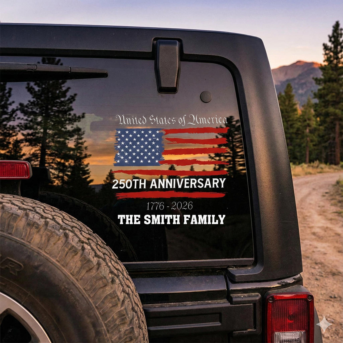 America 250th Anniversary Personalized Family Name Decal Sticker