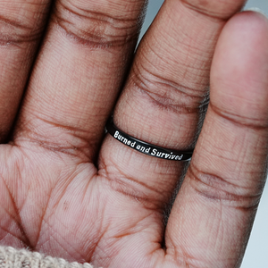 Burned and Survived Black Rose Self-Love Ring