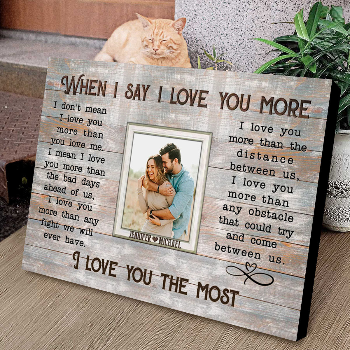 When I Say I Love You More - Personalized Couple Canvas Prints