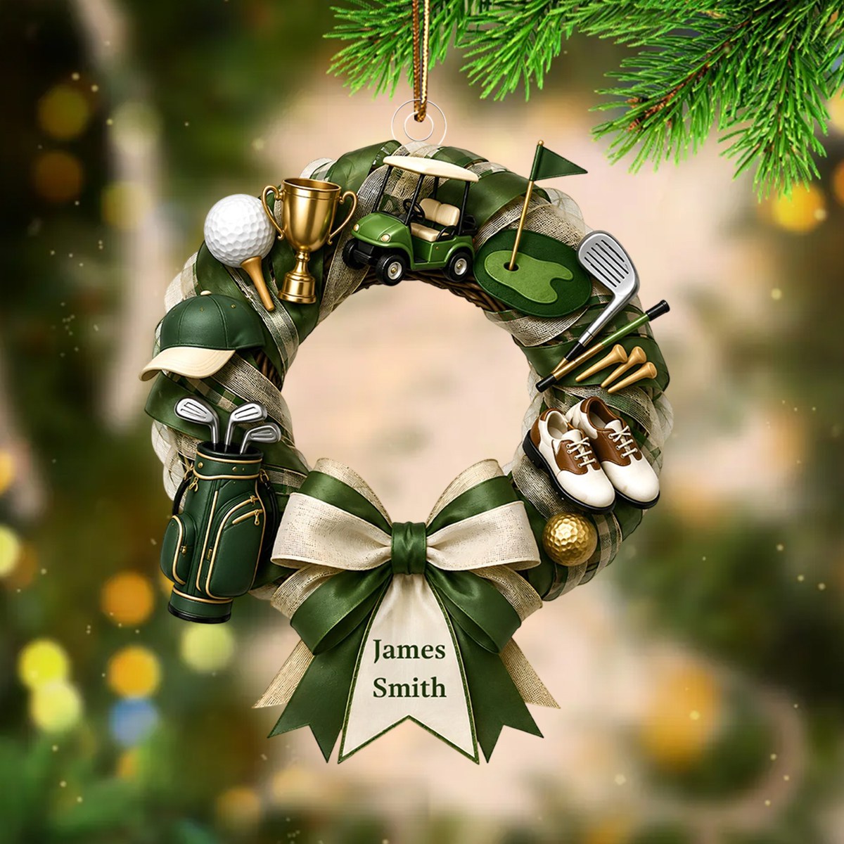 "Golf Lover Dream" – Personalized Custom Shaped Acrylic Hanging Ornament | Gift For Golfers