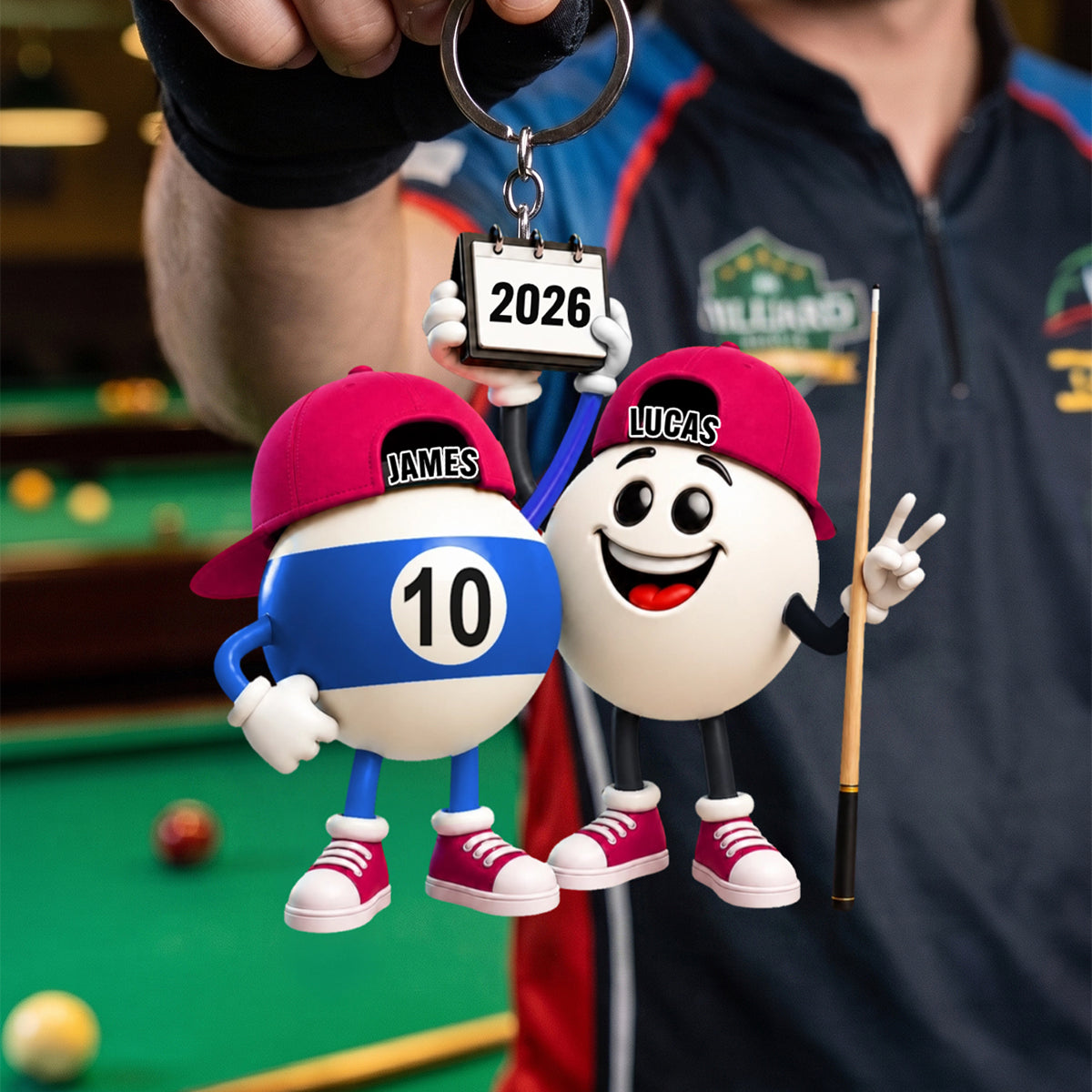 Personalized Billiard Couple Keychain | Unique Gift For Pool Players & Billiard Lovers