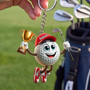 Personalized Keychain – Golf & Trophy Design | A Unique Gift For Golf Lovers And Winners