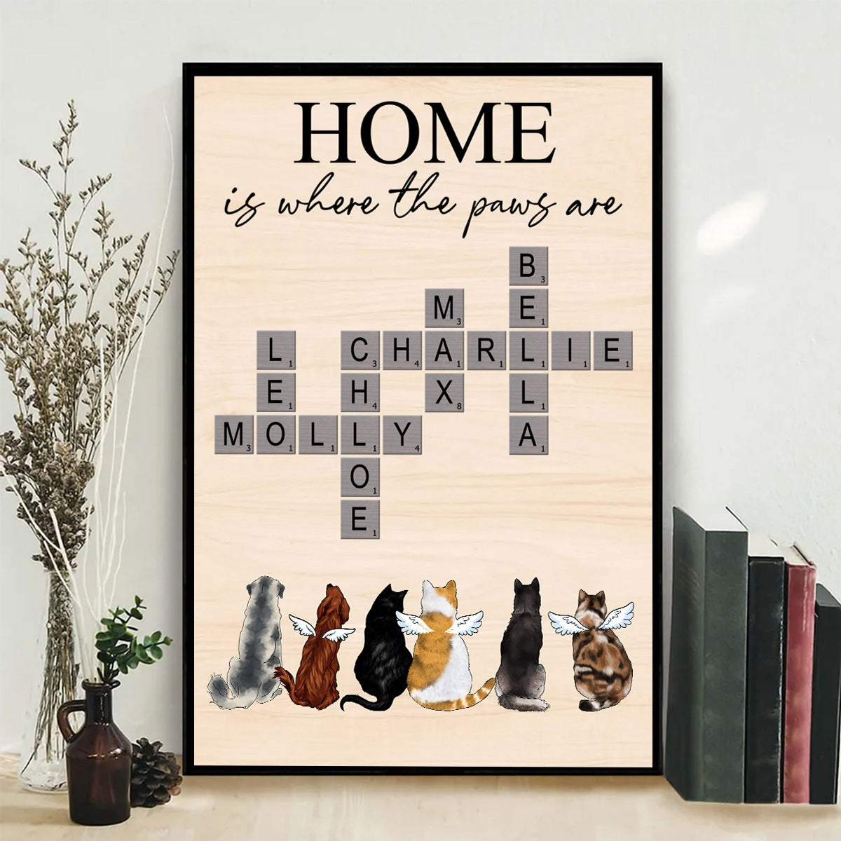 Home Is Where The Paws Are - Personalized Crossword Puzzle Canvas Dog Lover Gifts