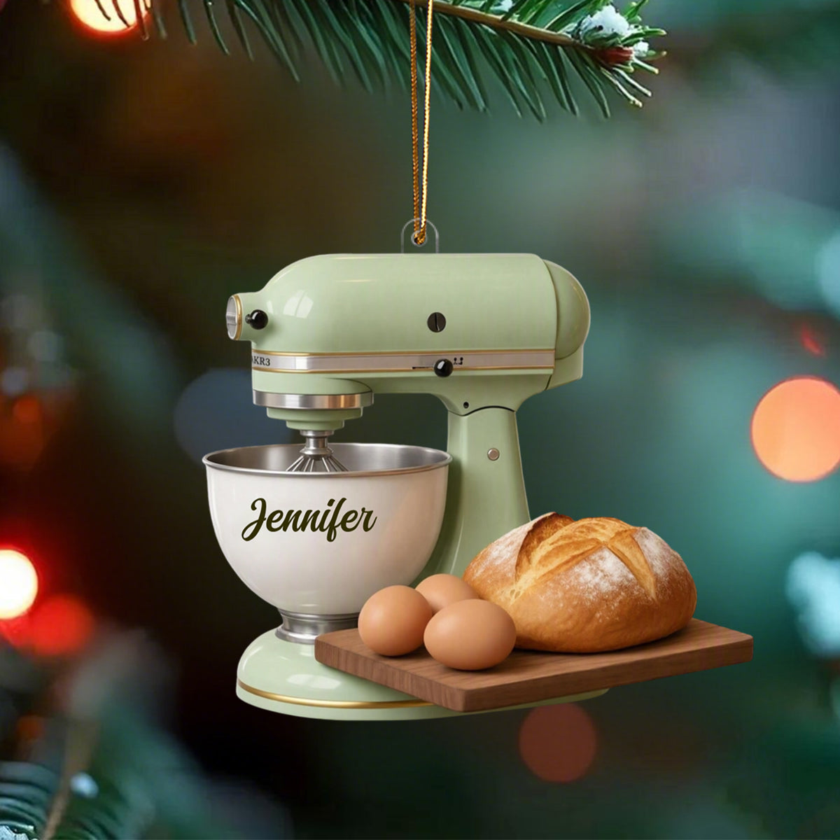 Baking Gift For Home Bakers – Personalized Retro Kitchen Mixer Christmas Ornament