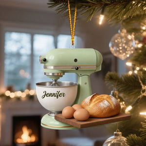 Baking Gift For Home Bakers – Personalized Retro Kitchen Mixer Christmas Ornament