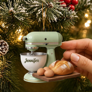 Baking Gift For Home Bakers – Personalized Retro Kitchen Mixer Christmas Ornament