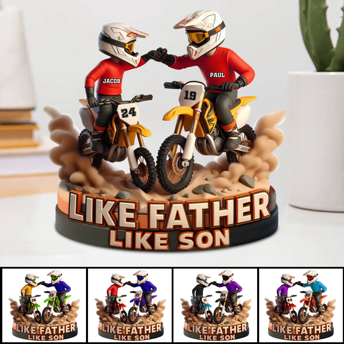 Dirt Bike Dad Plaque - Personalized Father Custom Acrylic Plaque Gifts For Dad