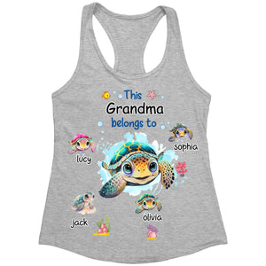 This Grandma Belongs to Cute Ocean Turtles Personalized Tank Top