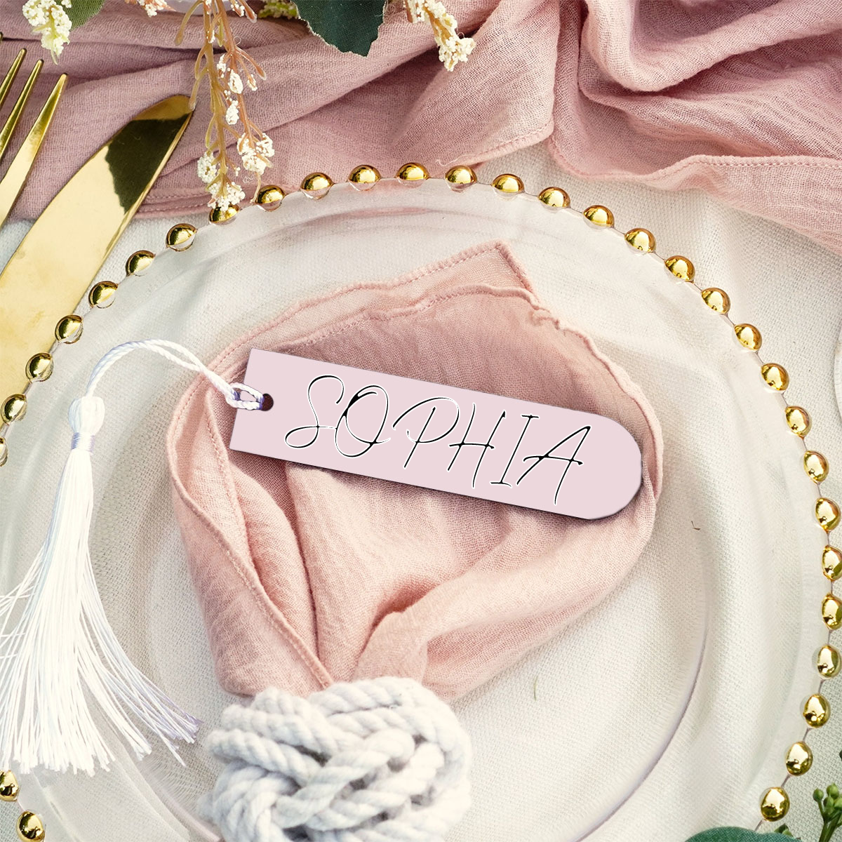 Personalized Decorations Acrylic Bookmark Keyring Wedding Table Decor