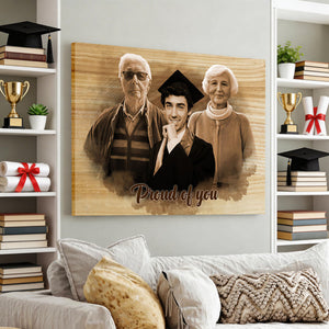 Graduation Memorial Gift – Personalized Canvas Wall Art Portrait for High School or University Graduate | Gift for Grandson, Granddaughter, or Loved One