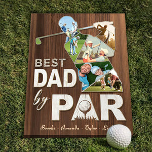 Personalized Dad Golf Gift Father's Day Photo Collage Canvas Poster