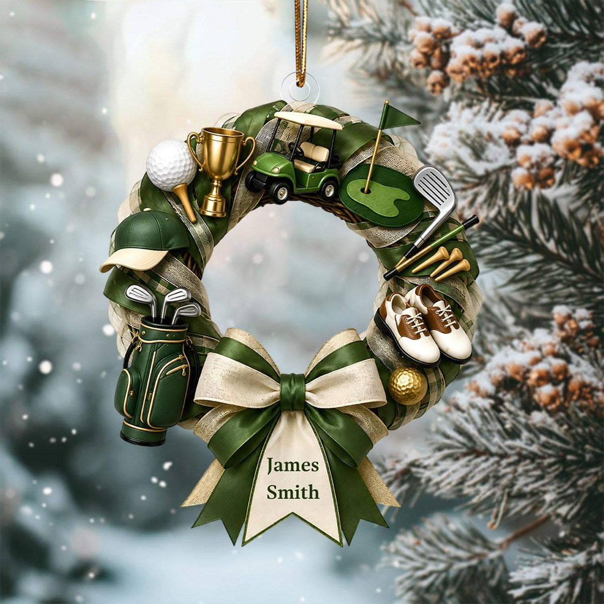 "Golf Lover Dream" – Personalized Custom Shaped Acrylic Hanging Ornament | Gift For Golfers