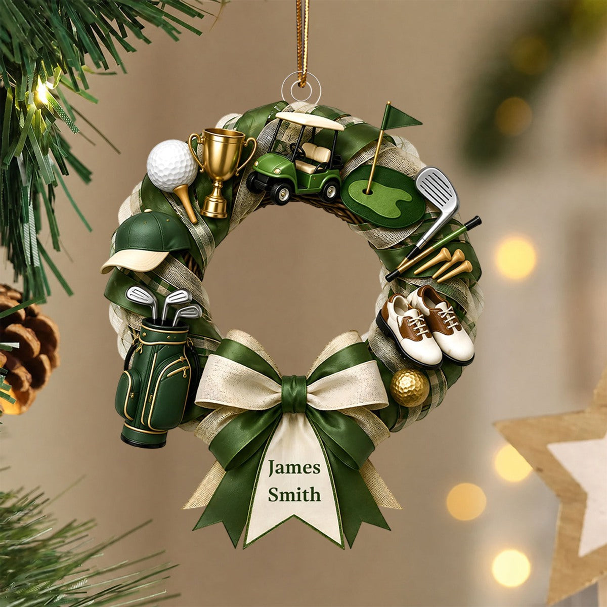 "Golf Lover Dream" – Personalized Custom Shaped Acrylic Hanging Ornament | Gift For Golfers