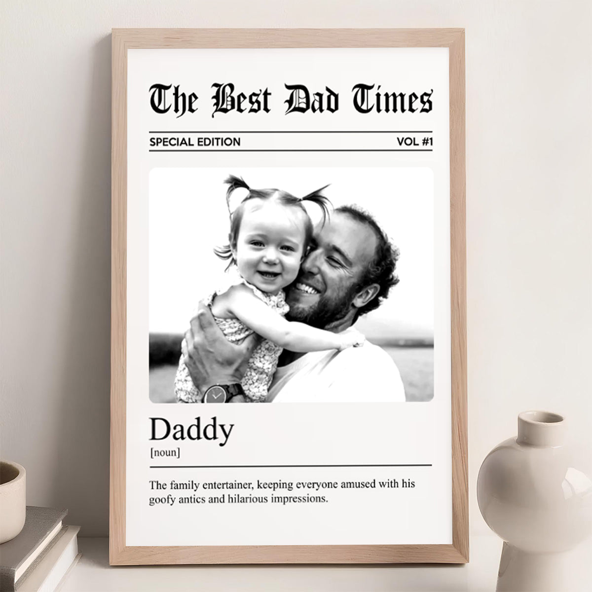 The Father's Day Times Dad Grandpa Definition - Personalized Photo Canvas/Poster