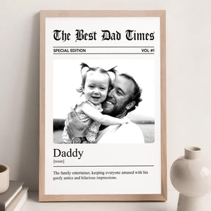 The Father's Day Times Dad Grandpa Definition - Personalized Photo Canvas/Poster