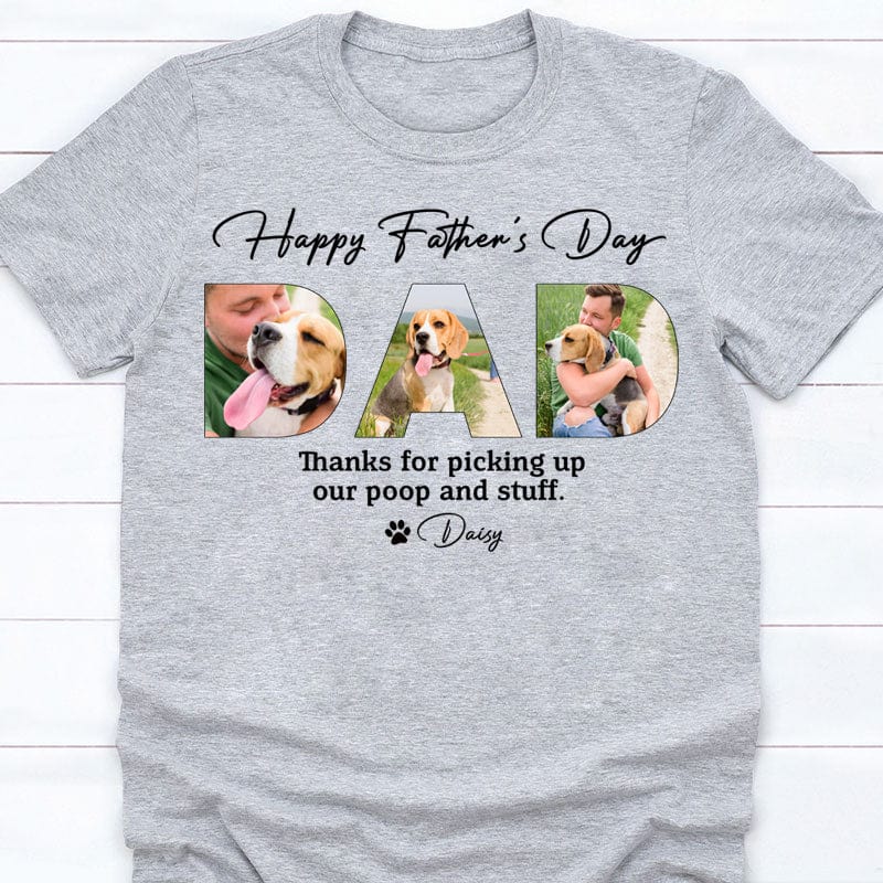 Happy Father's Day Dog Dad Personalized Custom Photo T shirt Gift For Pet Lovers