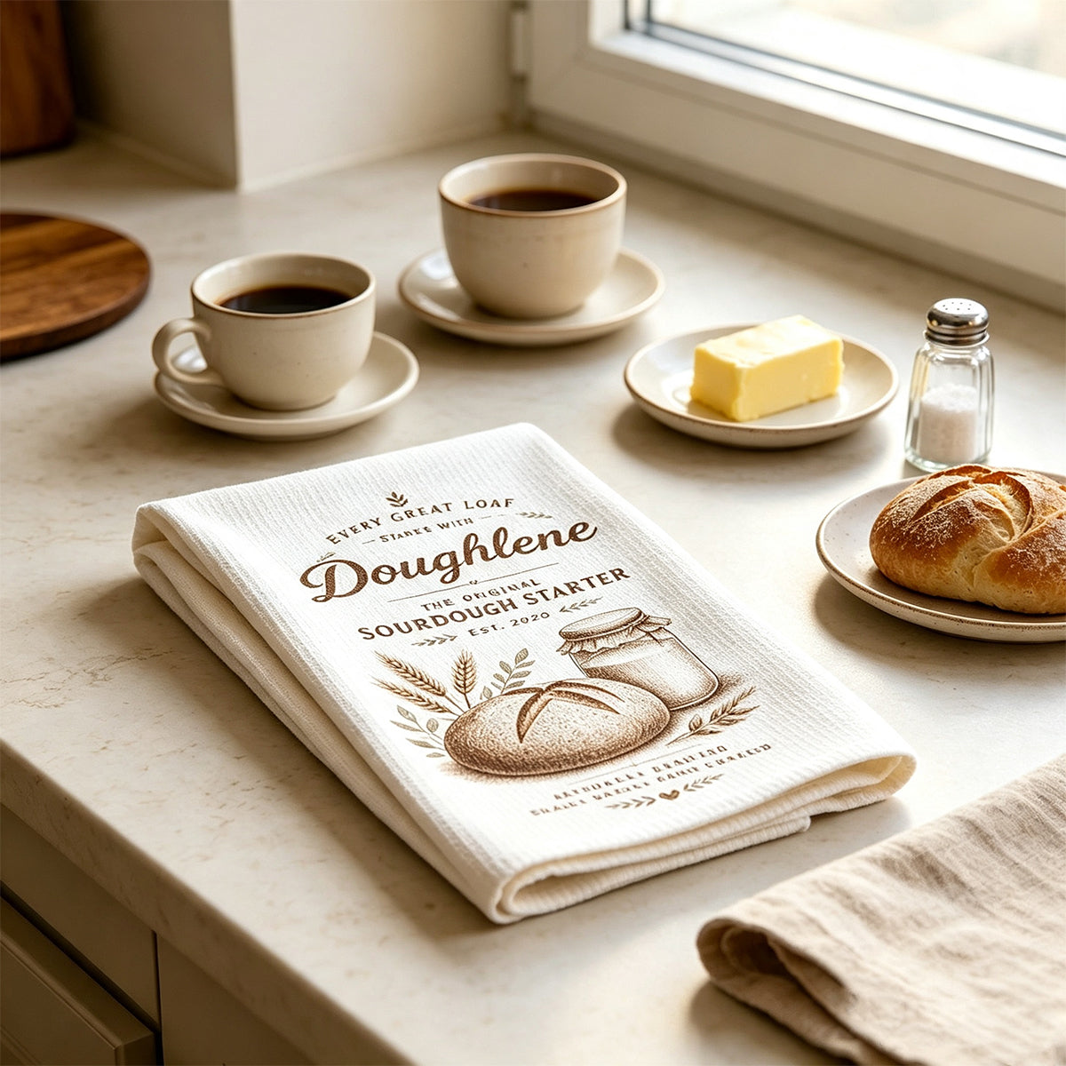 Custom Personalized Sourdough Starter Kitchen Towel – Funny Baking Gift For Bread Lovers