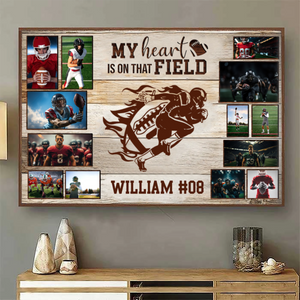 Personalized American Football Player Poster & Canvas Custom Photo, Name