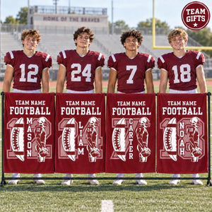 Personalized Football Team Flannel Blanket – Custom Player Name & Number Throw | Senior 2027 Keepsake