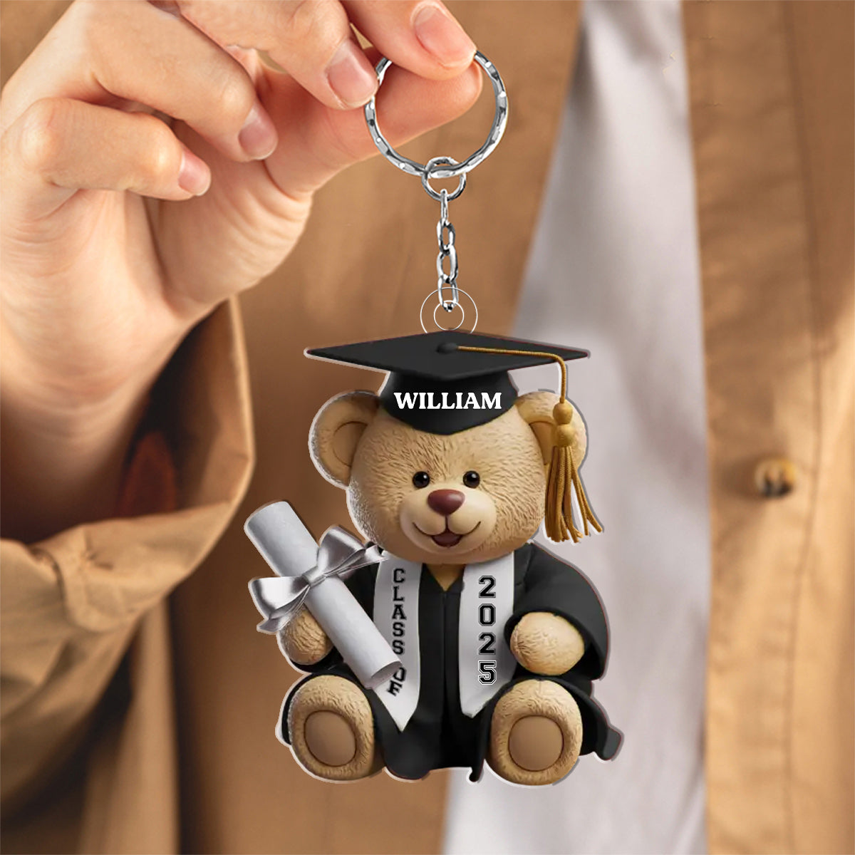 Pawsitively Proud Graduate Family Personalized Acrylic Keychain