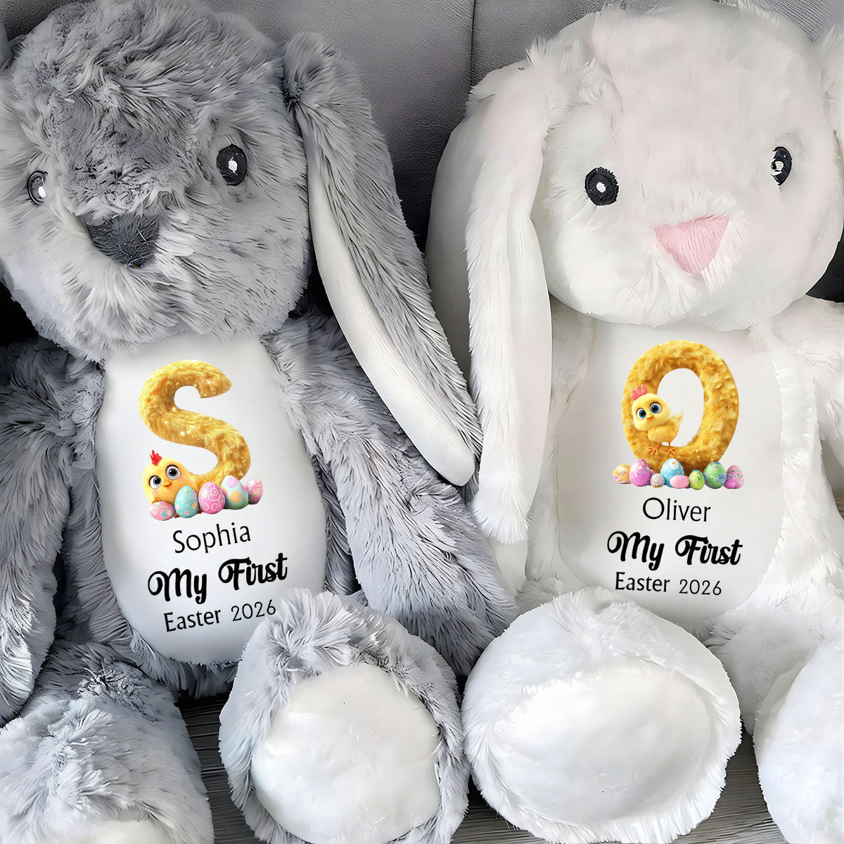 Easter Chick Alphabet - Baby's First Easter Personalized Stuffed Bunny