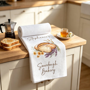 Custom Sourdough Bread Kitchen Towel Personalized Baking Gift