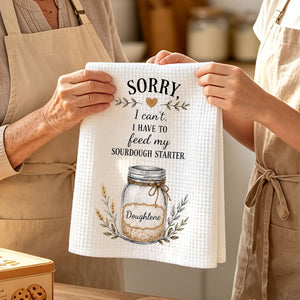 Custom Sourdough Starter Kitchen Towel – Personalized Baking Gift For Bread Lovers & Home Bakers