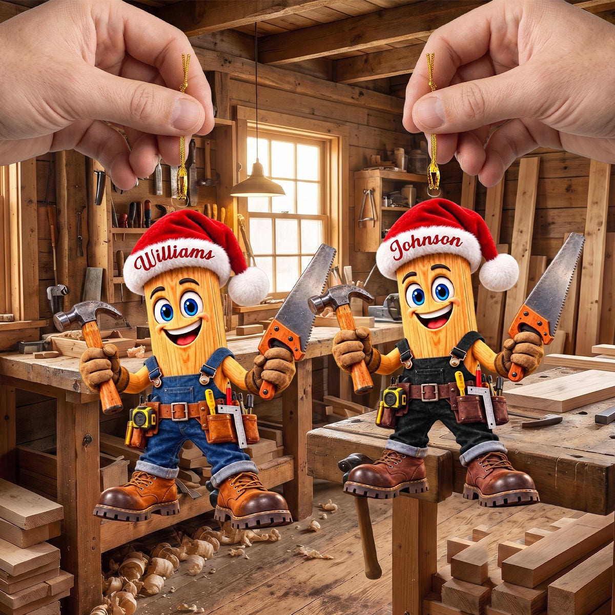Personalized Carpenter Christmas Ornament – Custom Name Keepsake | Gift For Woodworkers & Carpenters