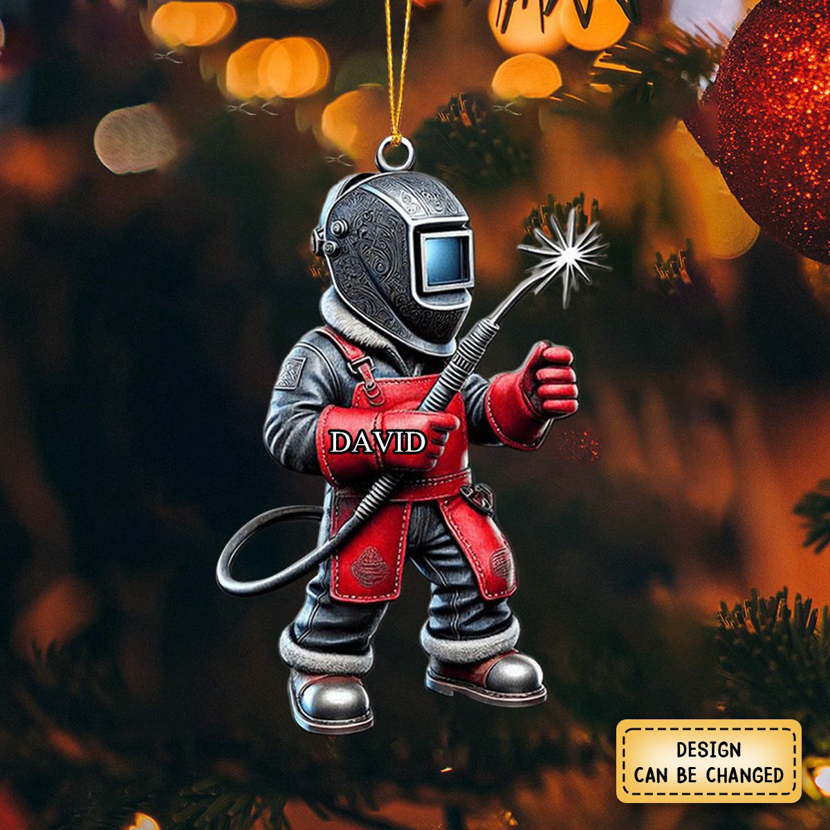 Personalized Welder Custom Name Shaped Ornament