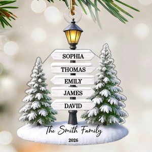 Christmas Decoration – Personalized Family Name Tree Acrylic Ornament