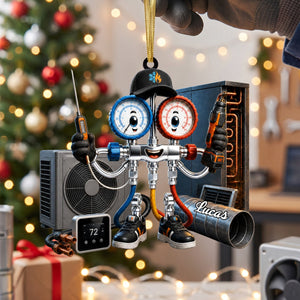 Custom HVAC Tech Hanging Ornament – Personalized Gift For Heating & Cooling Professionals