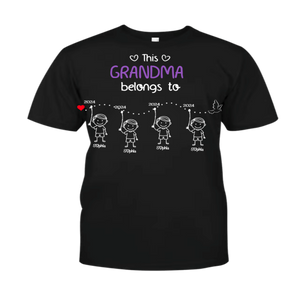 Personalized Grandma With Kids Names & Birth Years, Custom Family Timeline T-Shirt Gift