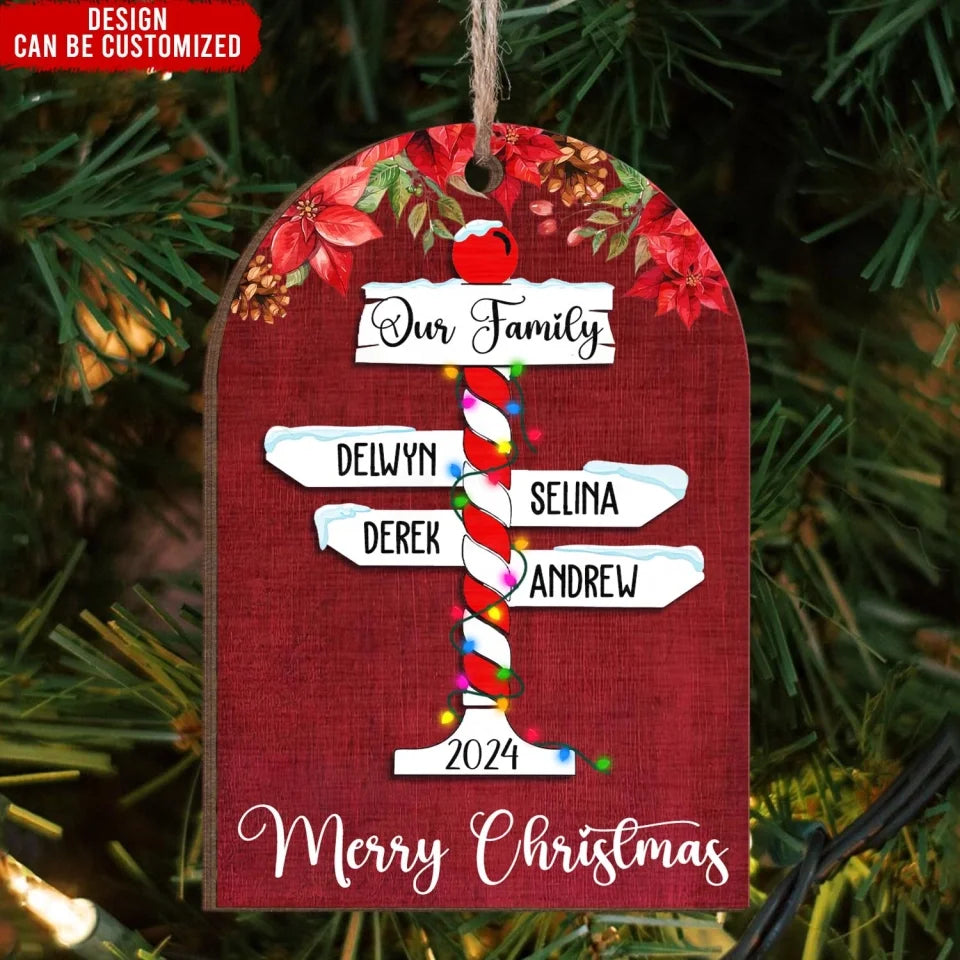 Custom Family Christmas - Personalized Wooden Ornament, Christmas Gift