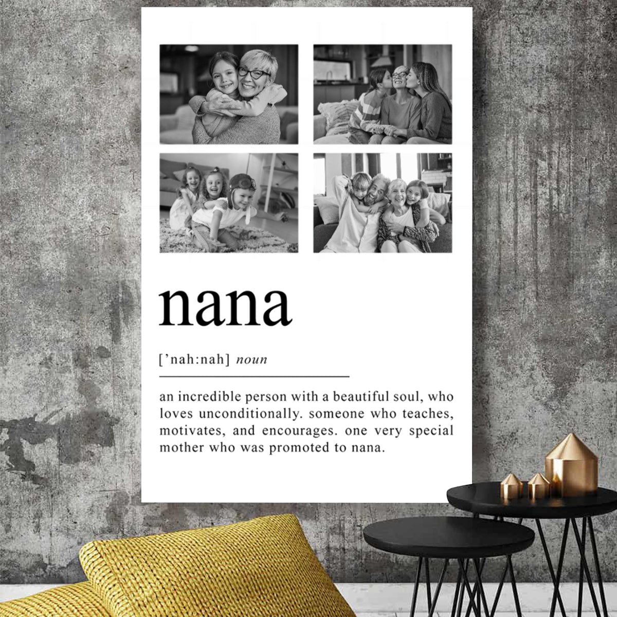 Mum Grandma Definition Personalized Picture Collage Canvas Poster