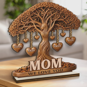 Personalized 2-Layered Wooden Plaque – "Love That Branches Forever" – Mother's Day Gift For Mom & Grandma