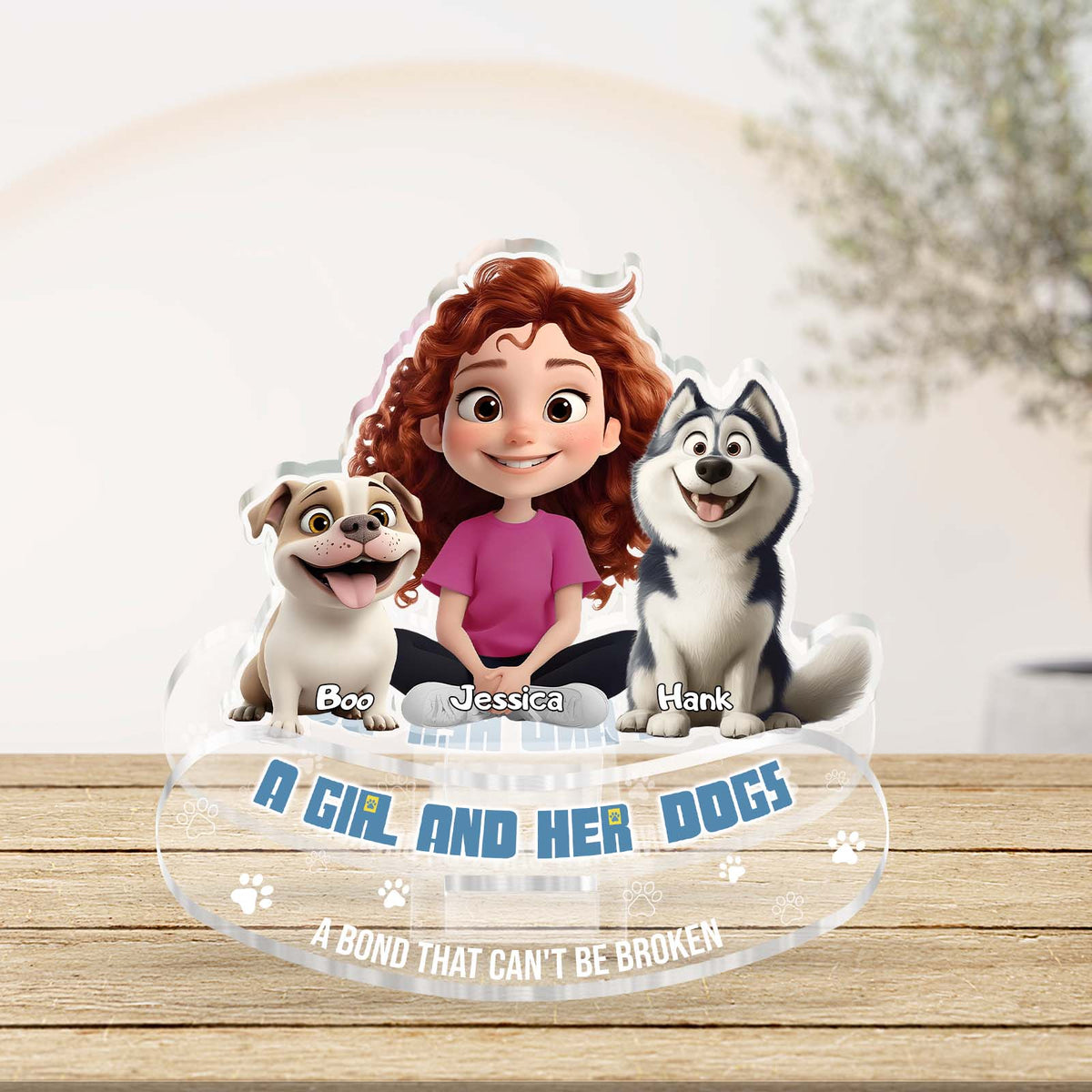 Pet Lovers - A Boy Girl And Pet A Bond That Can's Be Broken - Personalized Shaking Head Standee