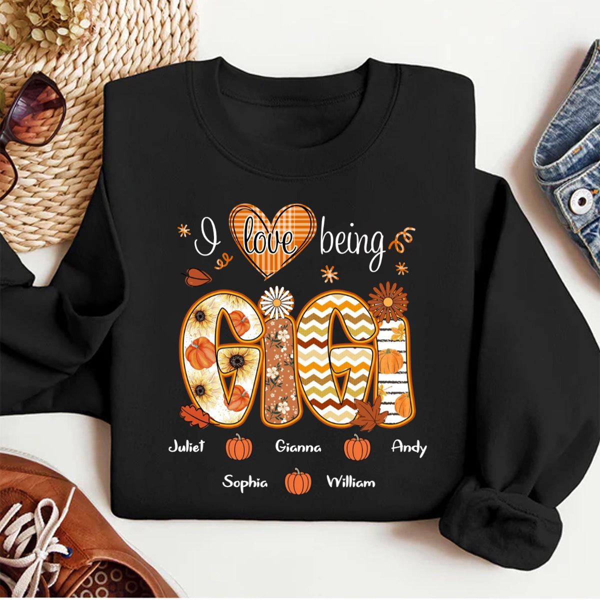 I Love Being Gigi - Personalized Sweatshirt For Grandma - Autumn Family Gifts