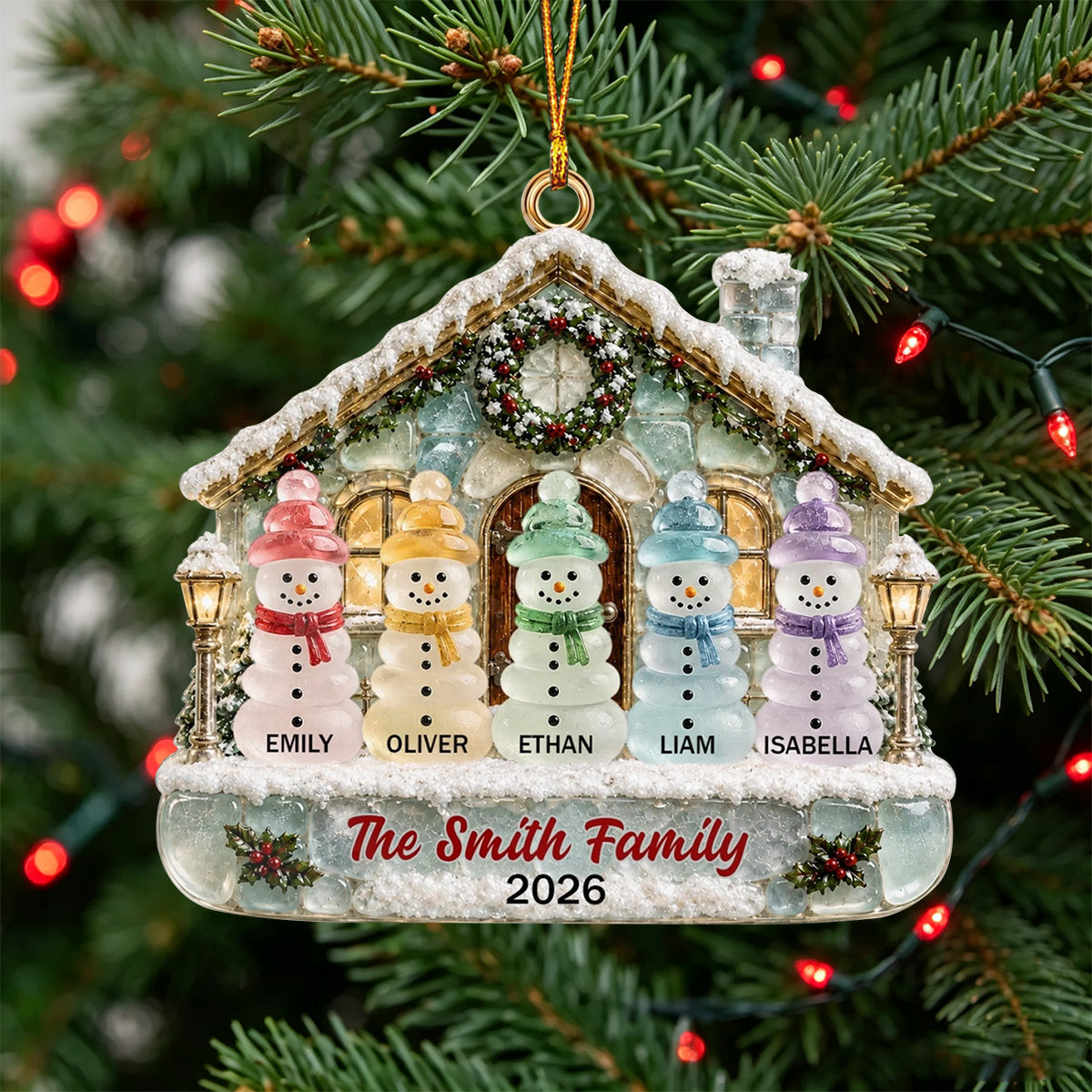 Custom Sea Glass Acrylic Ornament – Personalized Christmas & Birthday Gift For Mom, Dad, Brother, Sister | Cozy Christmas Memories