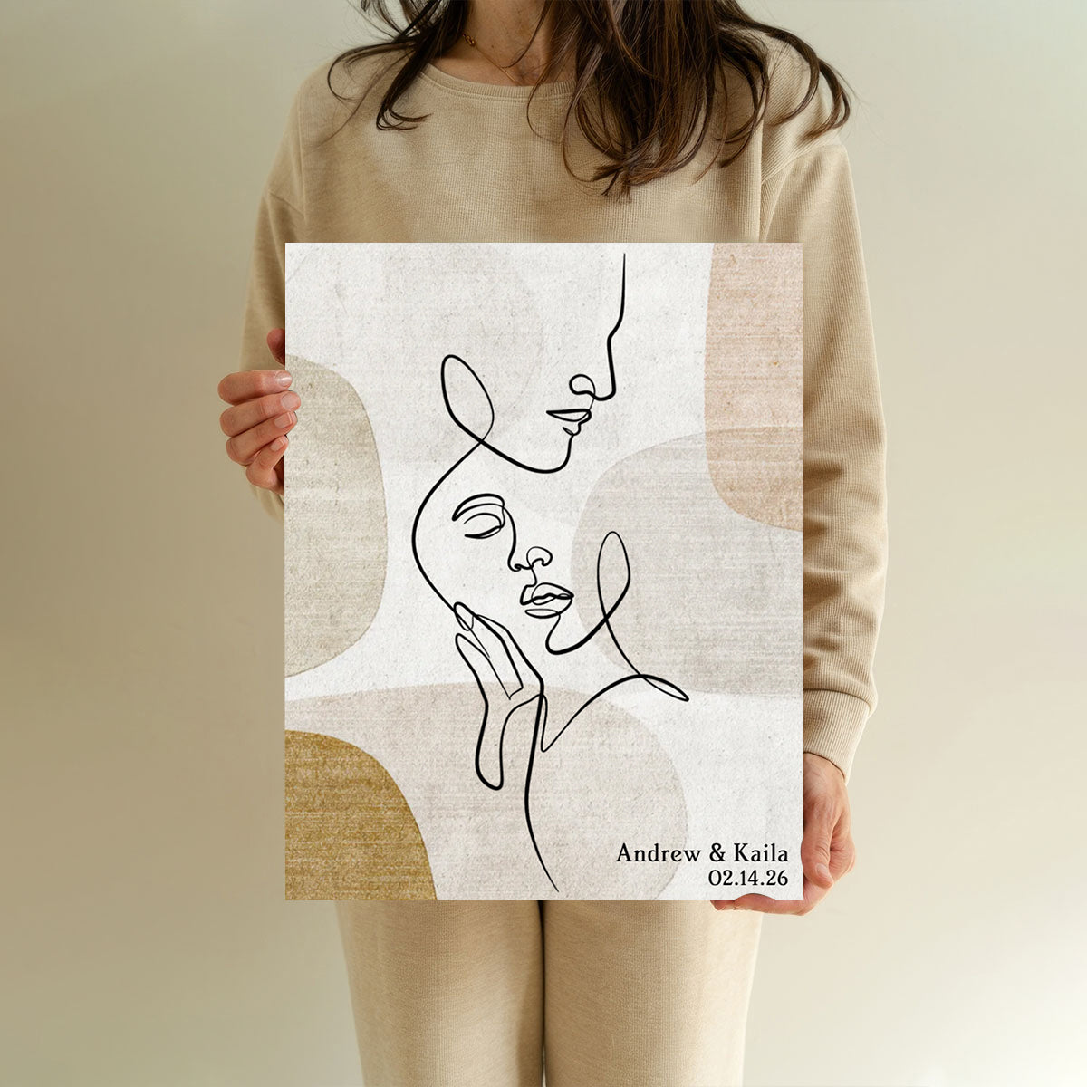 Sentimental Line Couple Art Personalized Canvas