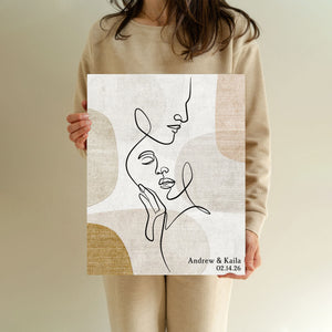 Sentimental Line Couple Art Personalized Canvas
