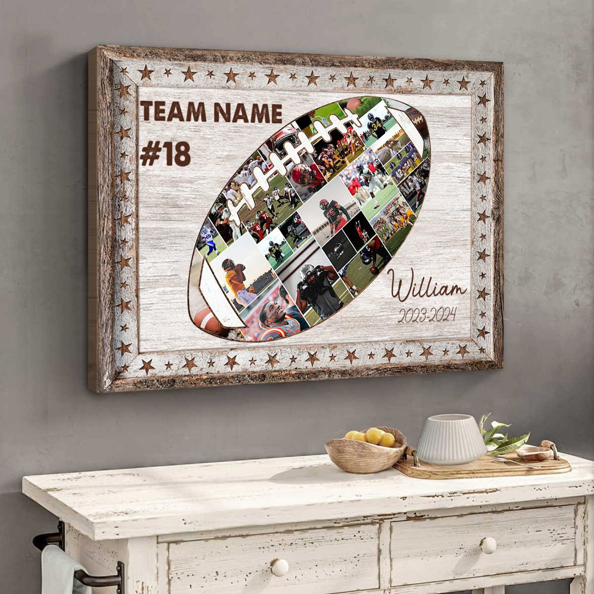 Personalized Football Photo Collage, American Football Gift,Team Photo Collage
