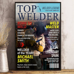 Personalized Welder Magazine Cover, Custom Welding Gift, Welder Dad Gift, Personalized Gift for Welders