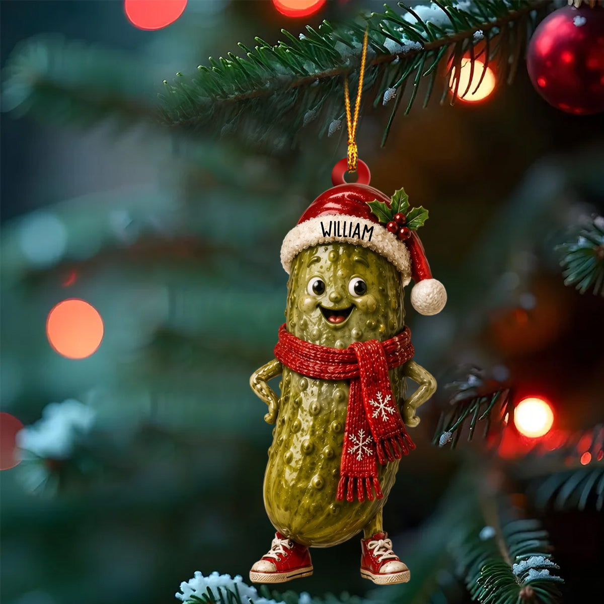 Personalized Name Pickle Christmas Ornament Lucky Pickle Hunt