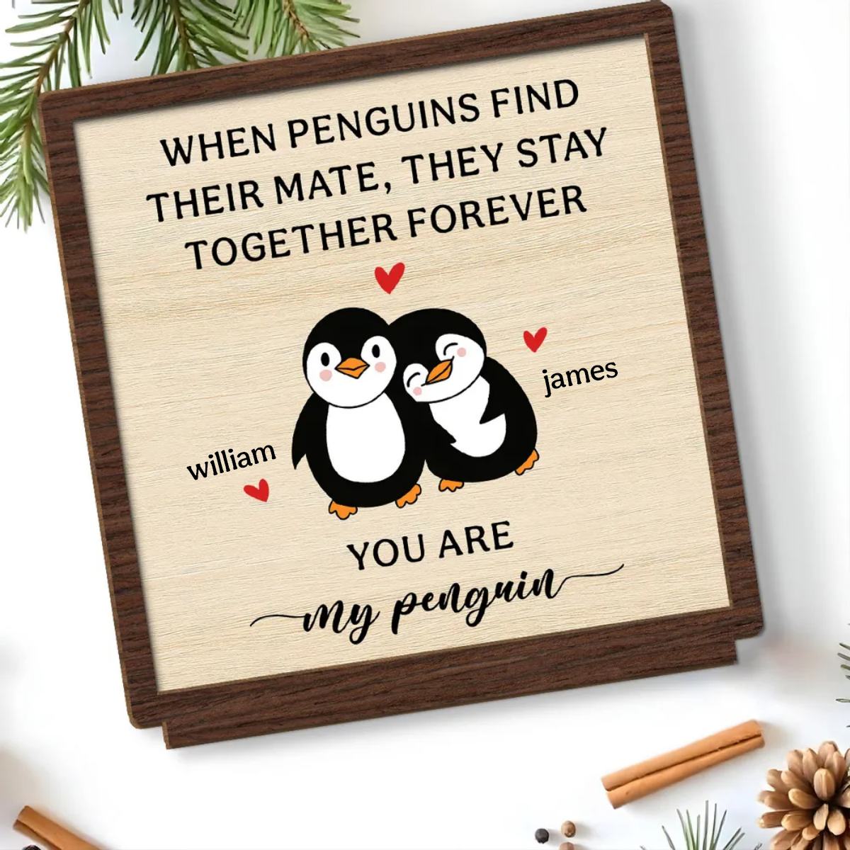 Together Forever - Personalized Custom 2-Layer Wood Plaque Gift For Couple