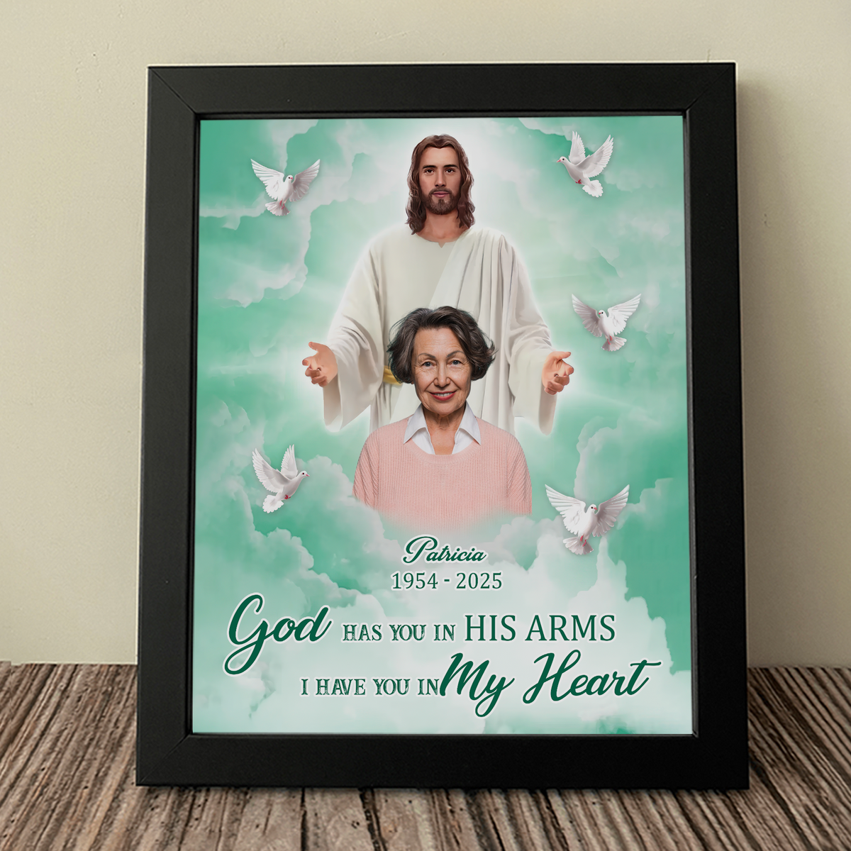 Custom Photo God Took You Home To Be With Him Personalized Memorial Picture Frame