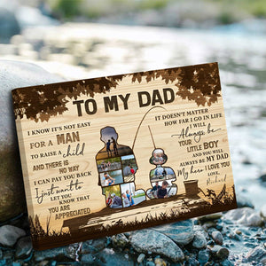 Personalized Gift For Fisherman Dad - Custom Photo Collage Canvas Poster