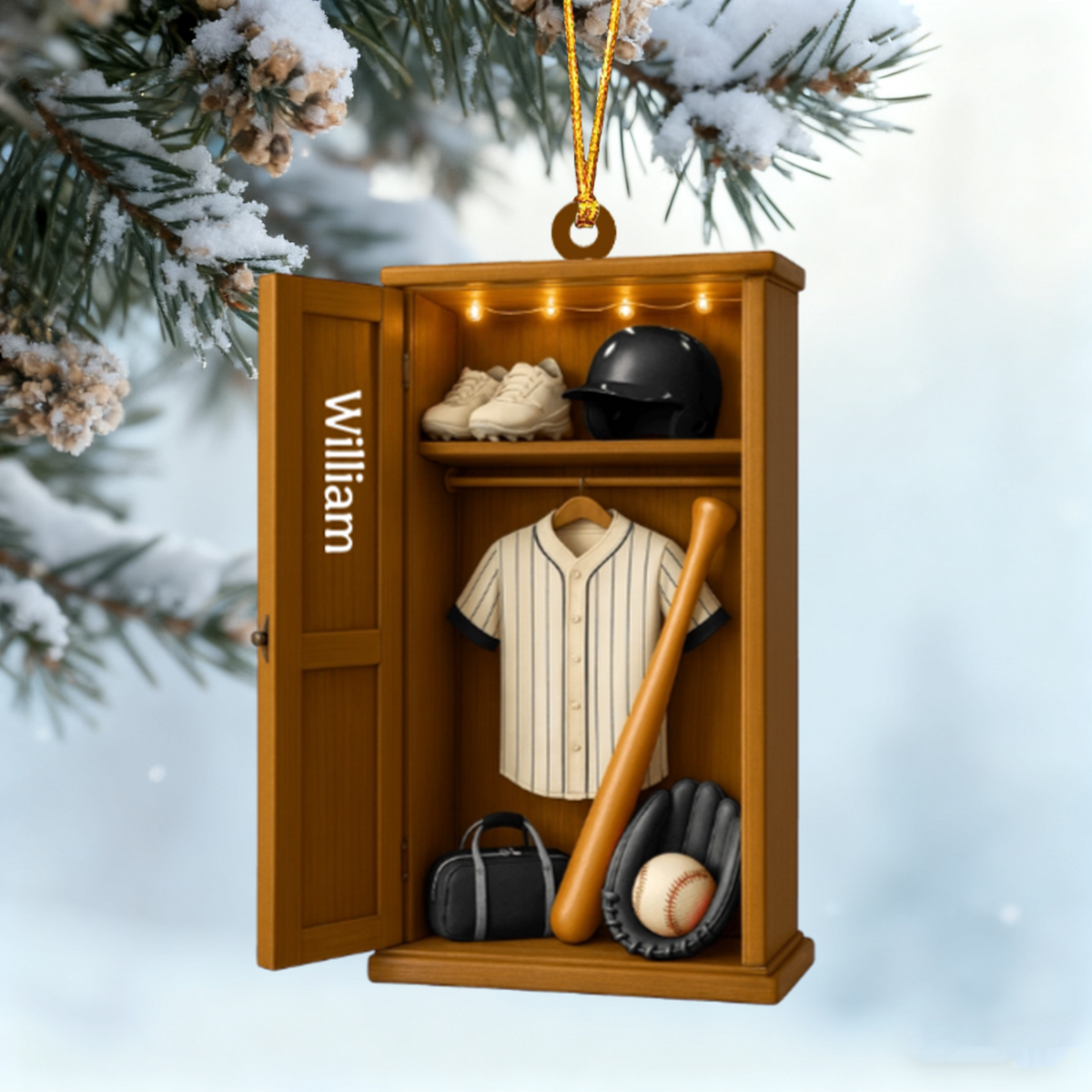 Baseball Wardrobe Personalized Christmas Ornament