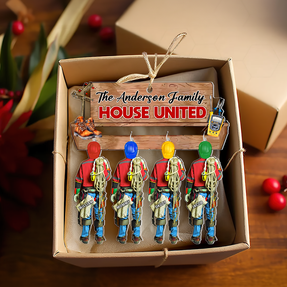 Personalized Gifts For Family Lineman Christmas Ornament