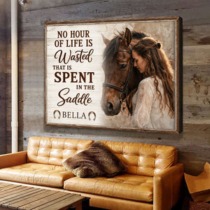 Horse Girl Personalized Canvas Poster Custom Name Equestrian Quote Gift For Horse Lovers